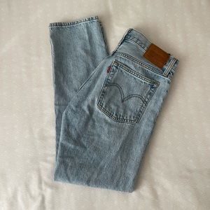 Levi’s Wedgie Straight Faded Light Blue Jeans, 26